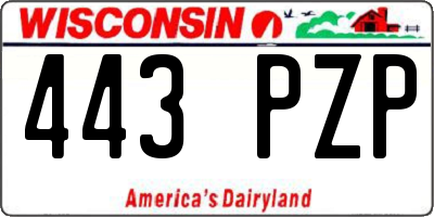 WI license plate 443PZP