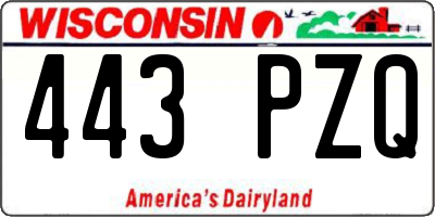 WI license plate 443PZQ