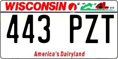 WI license plate 443PZT