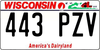 WI license plate 443PZV