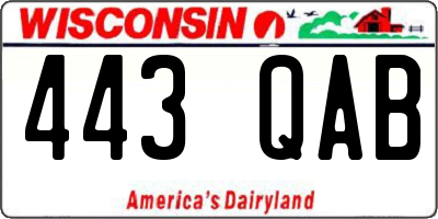 WI license plate 443QAB