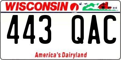 WI license plate 443QAC