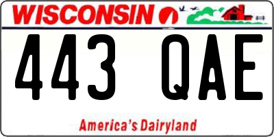 WI license plate 443QAE