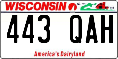 WI license plate 443QAH