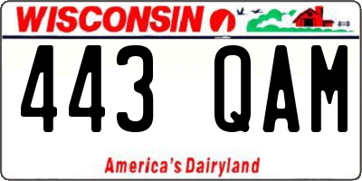WI license plate 443QAM