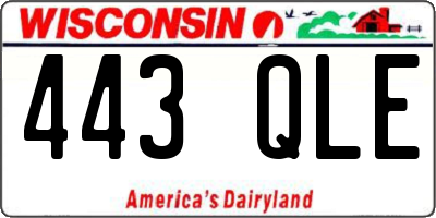 WI license plate 443QLE