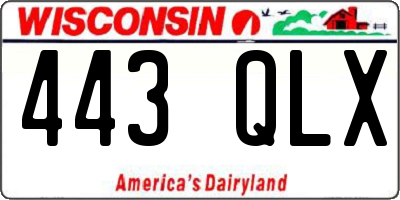 WI license plate 443QLX