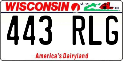 WI license plate 443RLG