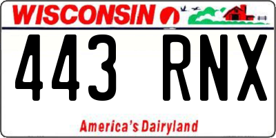 WI license plate 443RNX