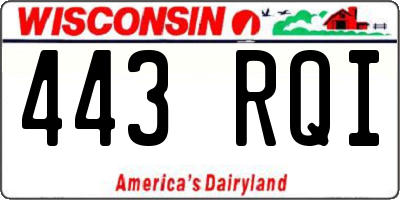 WI license plate 443RQI