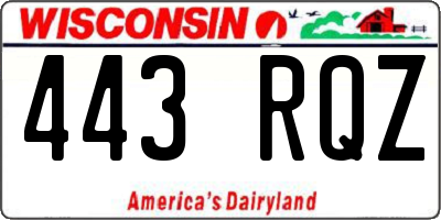 WI license plate 443RQZ