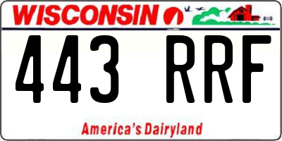 WI license plate 443RRF