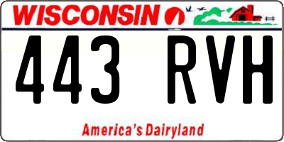 WI license plate 443RVH