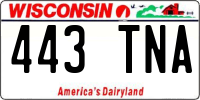 WI license plate 443TNA