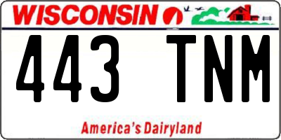 WI license plate 443TNM