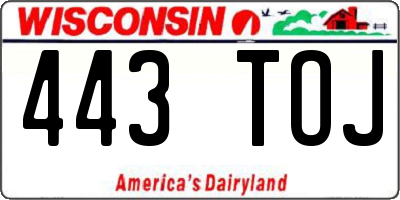 WI license plate 443TOJ