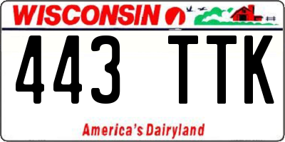 WI license plate 443TTK