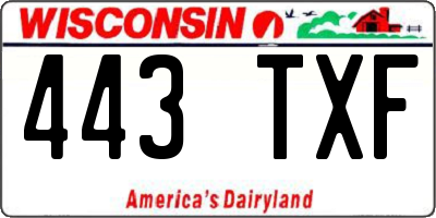 WI license plate 443TXF