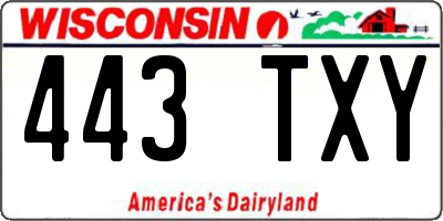 WI license plate 443TXY