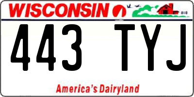 WI license plate 443TYJ