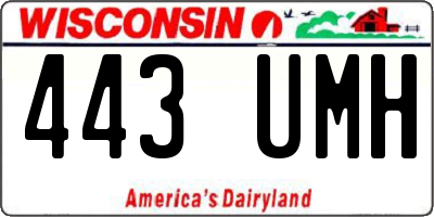 WI license plate 443UMH