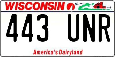 WI license plate 443UNR