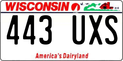 WI license plate 443UXS