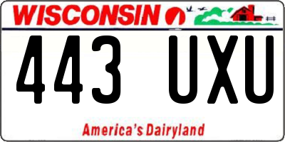 WI license plate 443UXU
