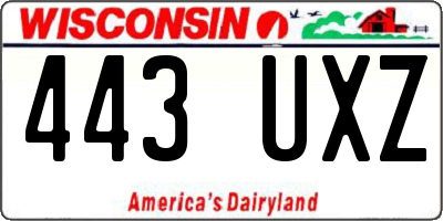 WI license plate 443UXZ