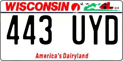 WI license plate 443UYD