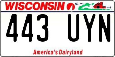 WI license plate 443UYN