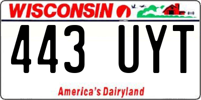 WI license plate 443UYT
