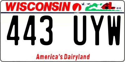 WI license plate 443UYW