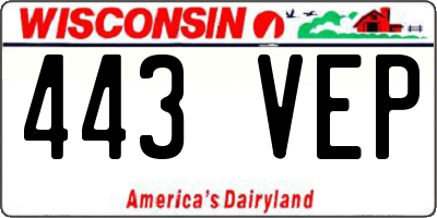 WI license plate 443VEP