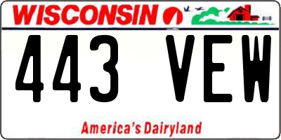 WI license plate 443VEW