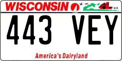 WI license plate 443VEY