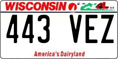 WI license plate 443VEZ