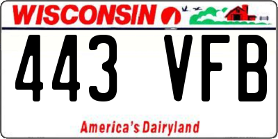 WI license plate 443VFB