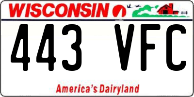 WI license plate 443VFC