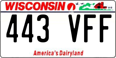 WI license plate 443VFF