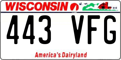 WI license plate 443VFG