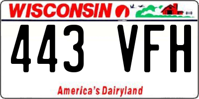 WI license plate 443VFH