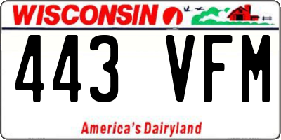 WI license plate 443VFM