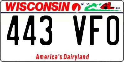 WI license plate 443VFO