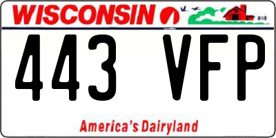 WI license plate 443VFP