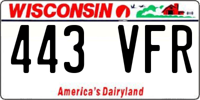 WI license plate 443VFR