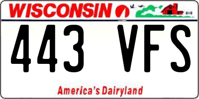 WI license plate 443VFS