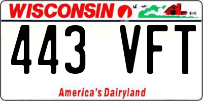 WI license plate 443VFT