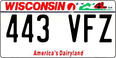 WI license plate 443VFZ