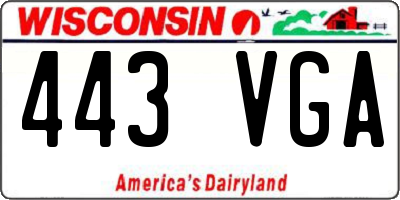 WI license plate 443VGA